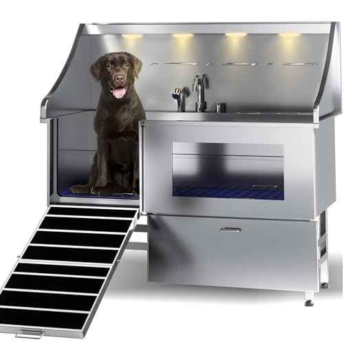 Professional Stainless Steel Pet Dog Bathing Station Dog Grooming Tub Wash Shower Sink